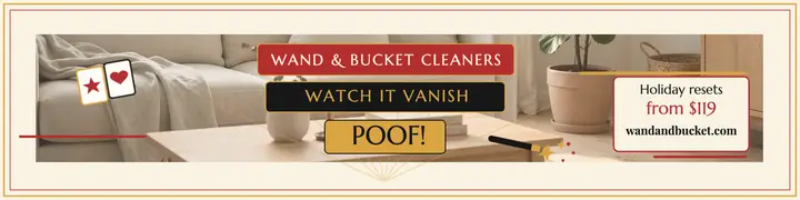 Wand and Bucket magic cleaning banner template