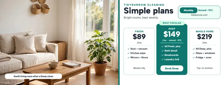 Tidyburrow cleaning plans cover template