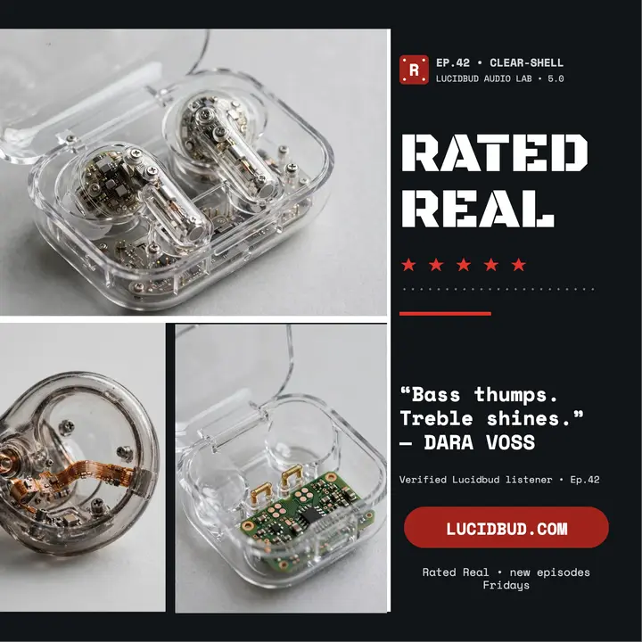 Lucidbud clear earbuds Rated Real cover template