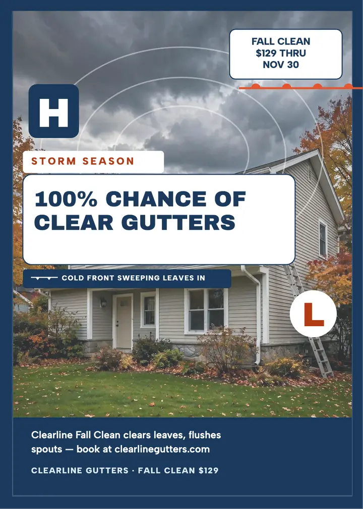 Clearline fall gutter forecast invitation template