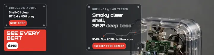 Brillbox clear-shell speaker launch billboard: wireless speaker launch template
