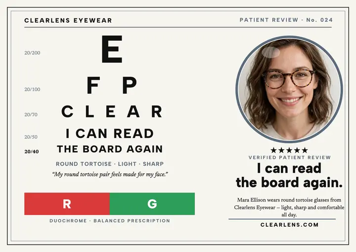 Clearlens patient vision review chart template