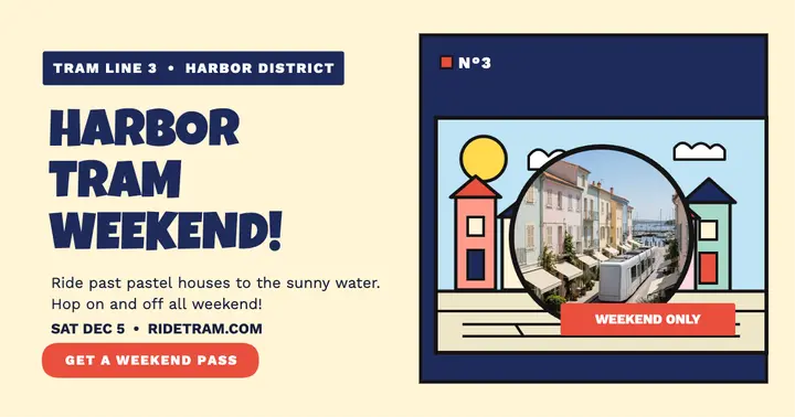 Harbor tram weekend clear-line post template