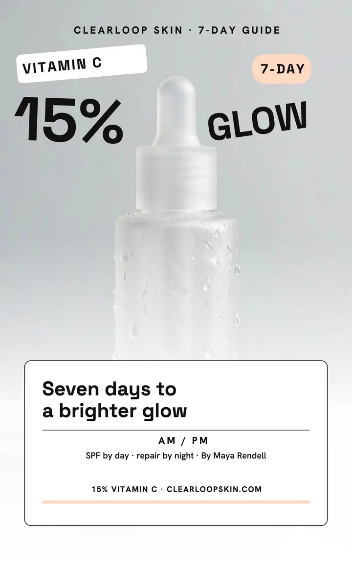 Clearloop 15% glow regimen ebook template