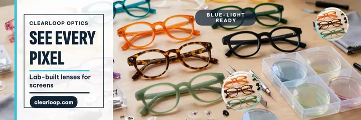 Clearloop Optics eyewear tech header template