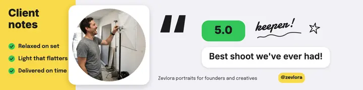 Portrait photographer client praise banner, Notes app style template