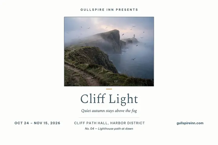 Gullspire Inn cliff light gallery postcard template