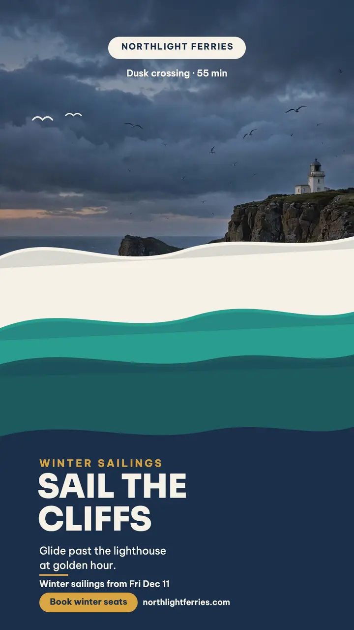 Northlight Ferries cliffs papercut story template