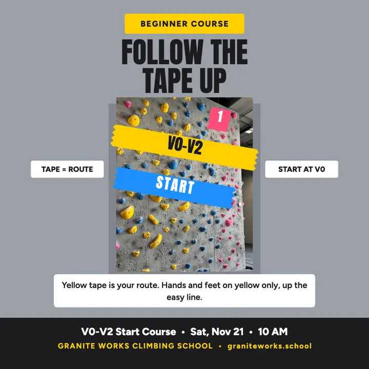 Granite Works V0-V2 start course square post: climbing course post template