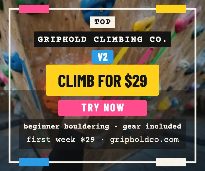 Griphold beginner bouldering trial ad template