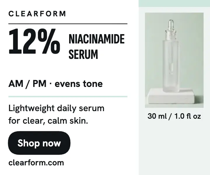 Clearform 12 percent serum frost ad template