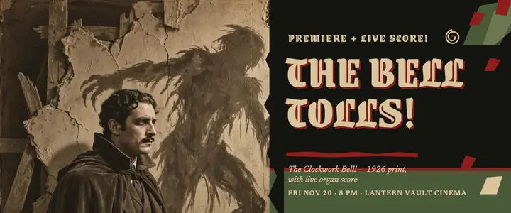 Clockwork Bell horror premiere ticket template