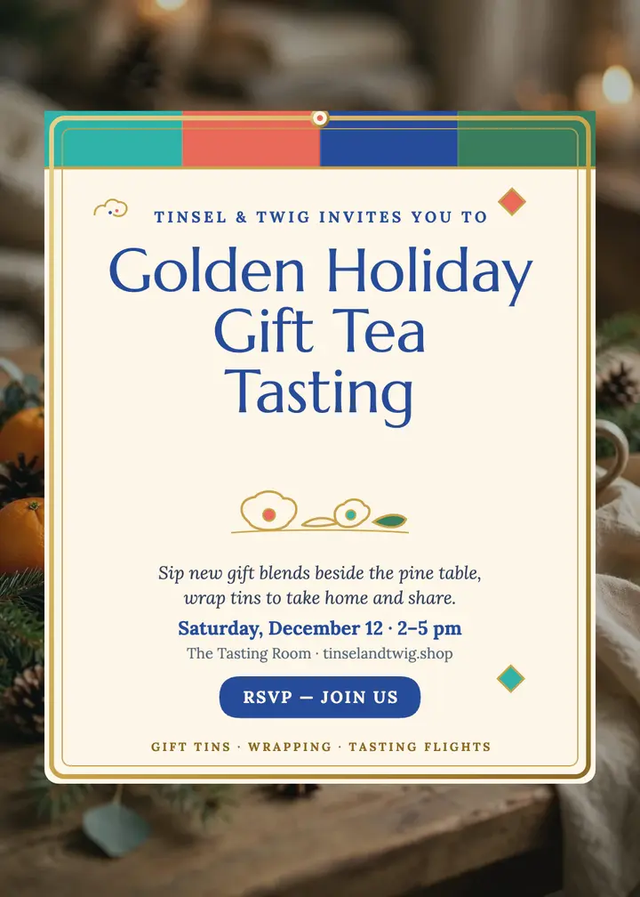 Tinsel and Twig holiday gift tea invite template