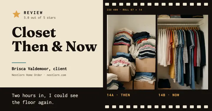 Nestlorn closet organizing review, film diptych template
