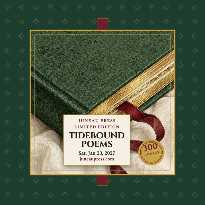 Juneau Press Tidebound Poems clothbound post: poetry book launch post template
