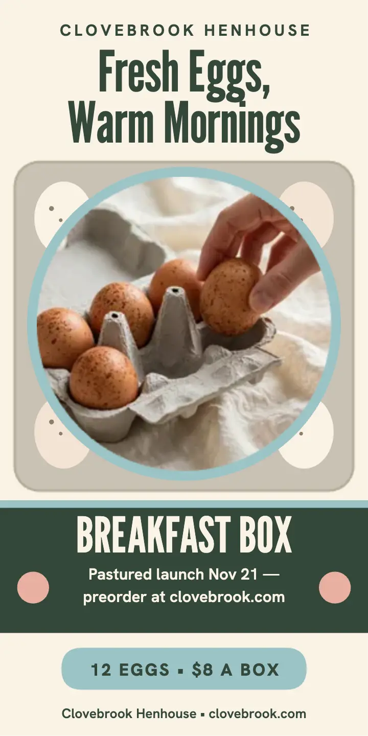 Clovebrook breakfast box launch half page template