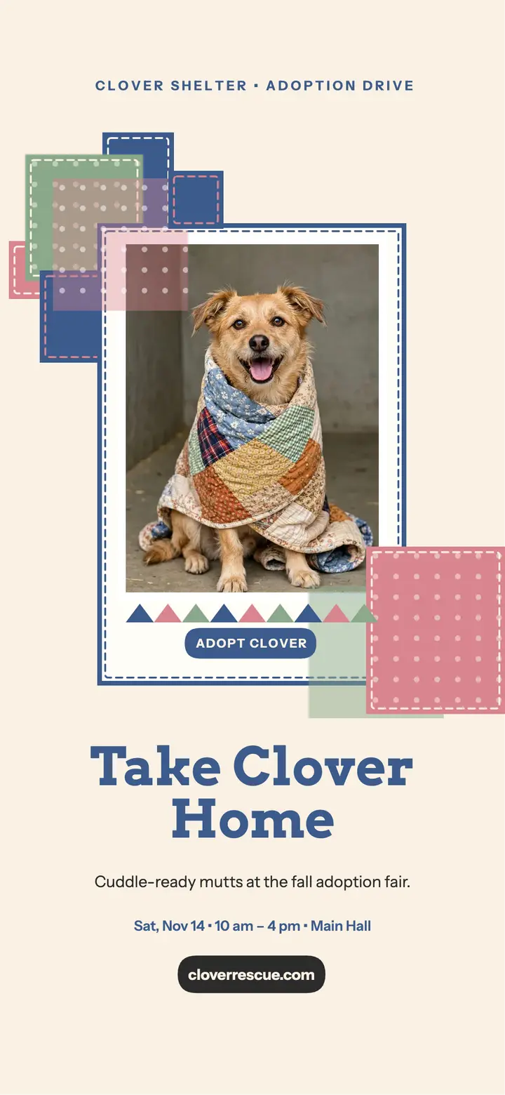 Clover Shelter quilt adoption wallpaper template
