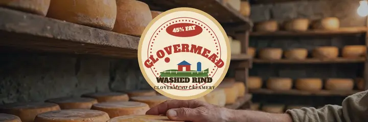 Clovermead washed-rind cheese label header template