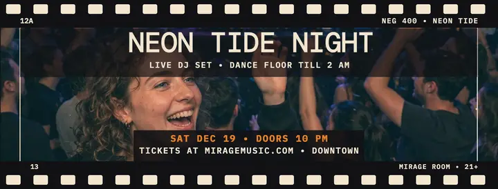Neon Tide club night negative cover template