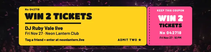 Neon Lantern club night giveaway banner template