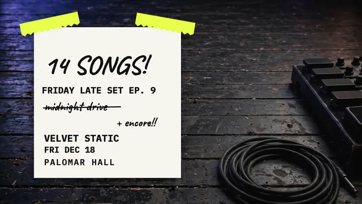 Velvet Static late set list reveal thumbnail template