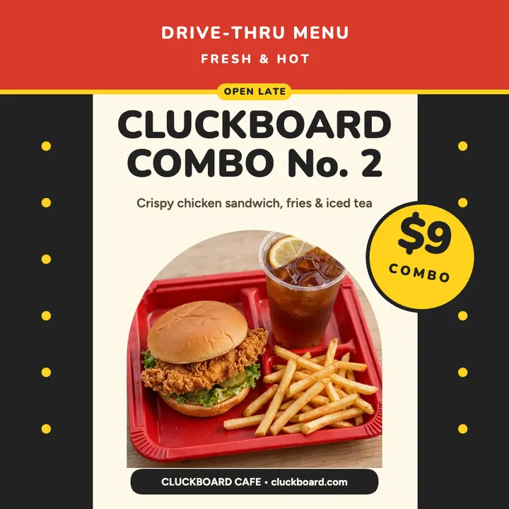 Cluckboard drive-thru combo post: drive-thru combo post template