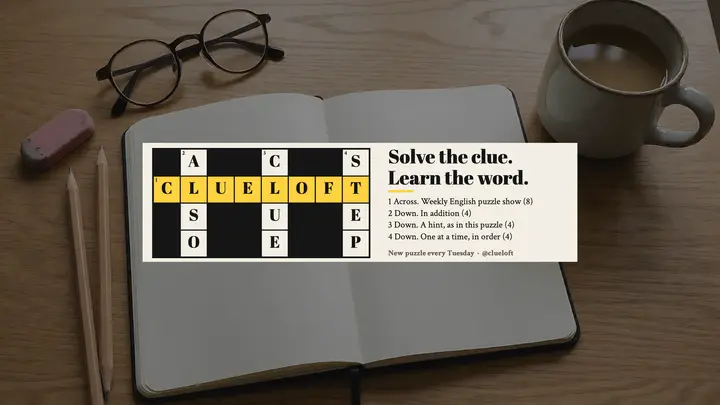 Clueloft crossword YouTube channel banner: youtube banner word puzzle channel template