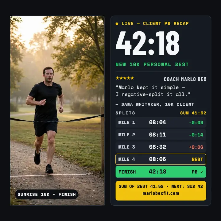 Marlo Bex coaching PB splits review template