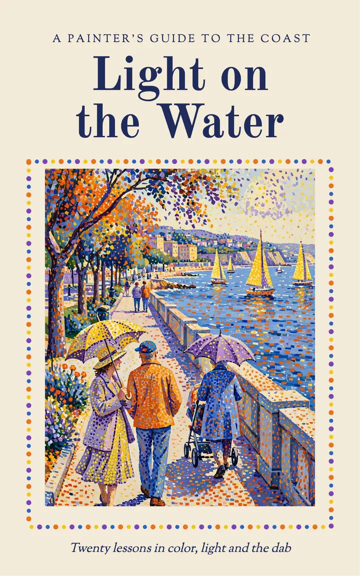 Light on the Water painting guide eBook, pointillist template