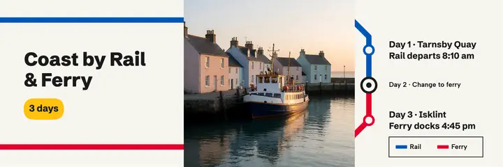 Coast by rail and ferry itinerary header template