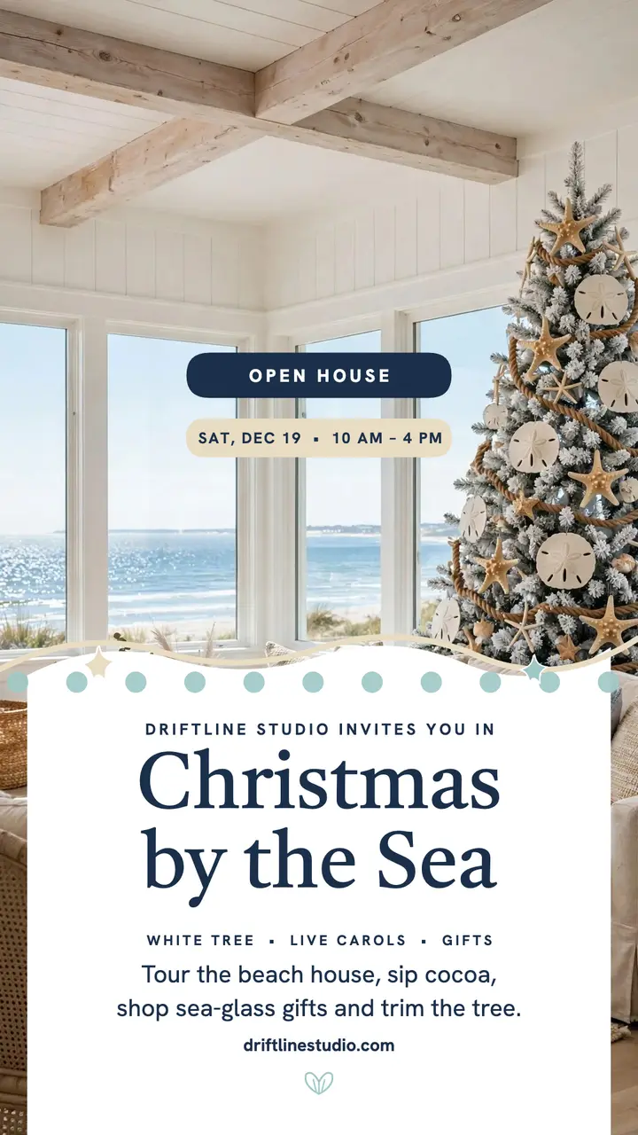 Driftline Studio coastal Christmas story template