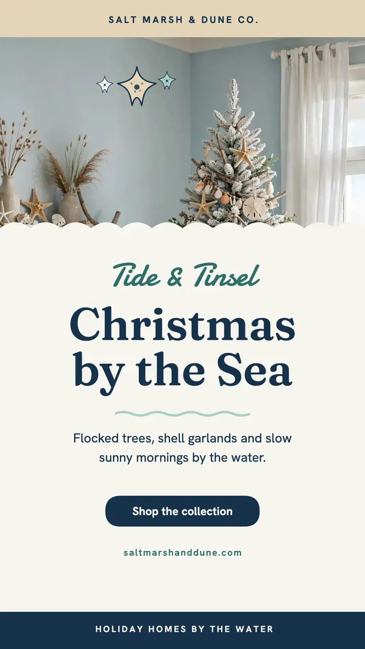 Saltmarsh Christmas by the sea story template