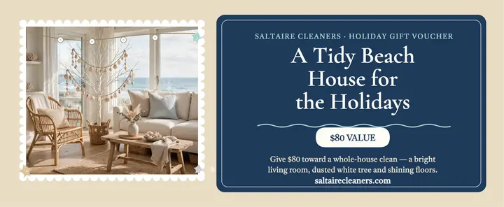 Saltaire Cleaners coastal gift voucher template