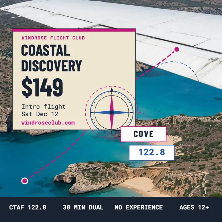 Windrose coastal discovery flight chart post template