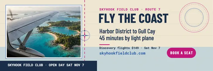 Coastal discovery flight route X header template