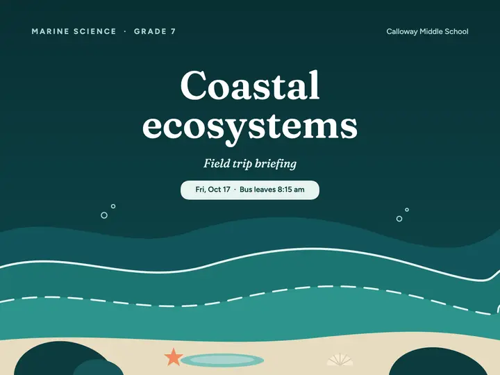 Coastal ecosystems field trip slide template