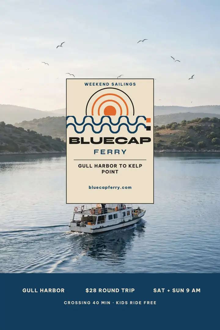 Bluecap Ferry weekend poster template
