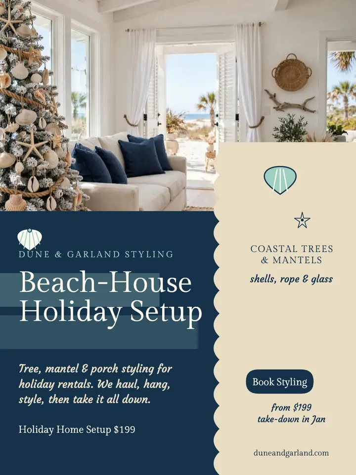 Dune and Garland coastal holiday styling template