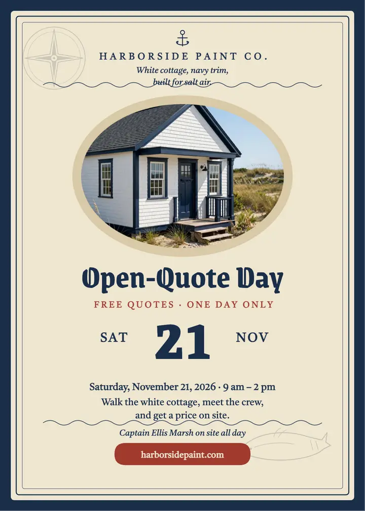 Harborside Paint open-quote day invitation template