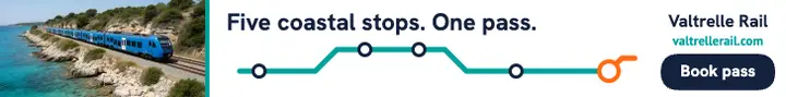 Valtrelle Rail coastal pass leaderboard ad template