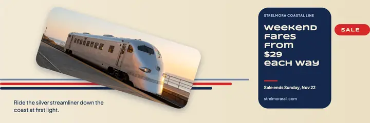 Strelmora coastal rail weekend fares header template