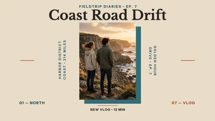 Fieldtrip Diaries coastal road trip thumbnail template