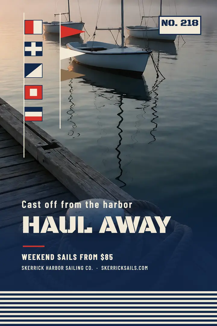 Skerrick Harbor sailing weekends poster template
