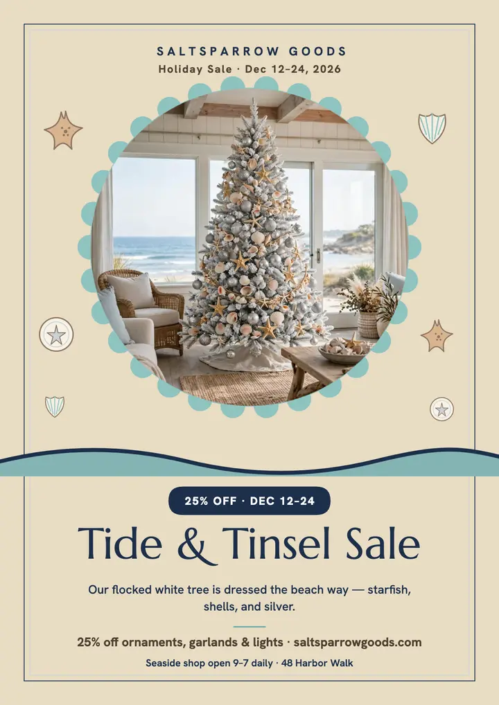 Saltsparrow Goods coastal Christmas sale template