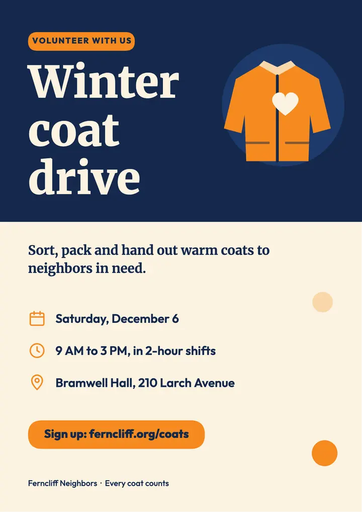 Winter coat drive volunteer flyer template