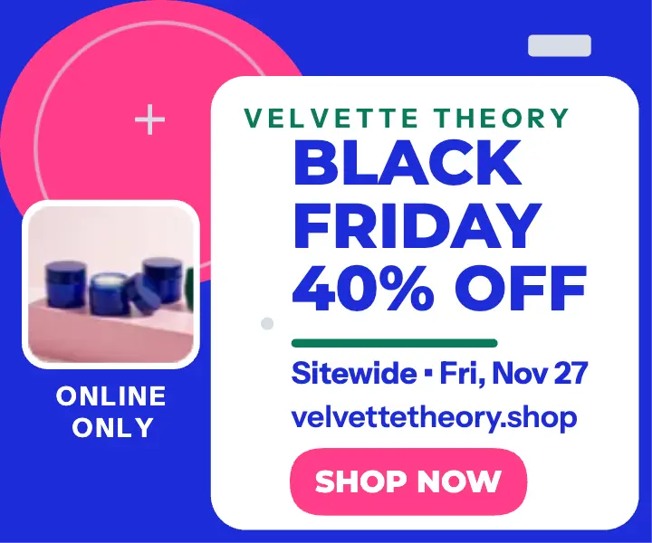 Velvette Theory Black Friday beauty sale ad template
