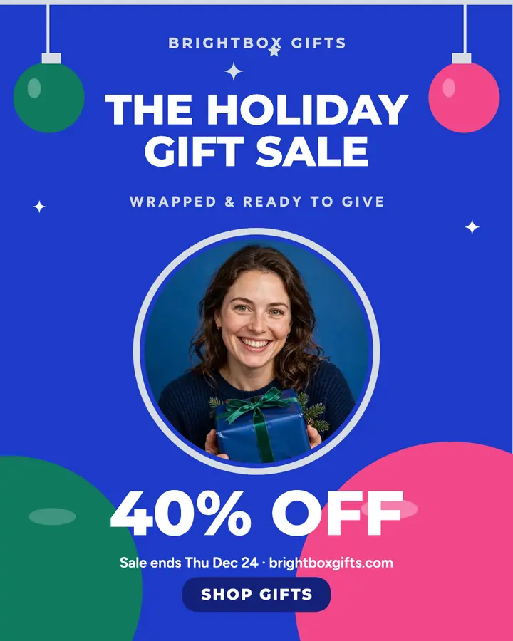 Brightbox Gifts Christmas sale post template
