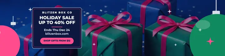 Blitzen Box holiday sale banner template