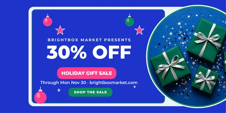 Brightbox Market cobalt Christmas sale post template