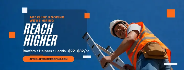 Apexline Roofing hiring cover, cobalt crew template